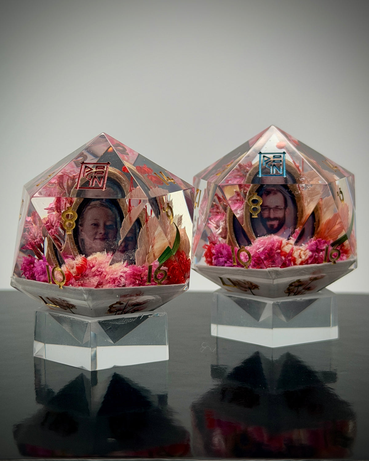 "In Memoriam" - Pair of 35mm d20s