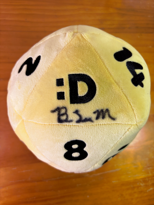 Dropout Emotional Support Dice Plush SIGNED by Brennan Lee Mulligan