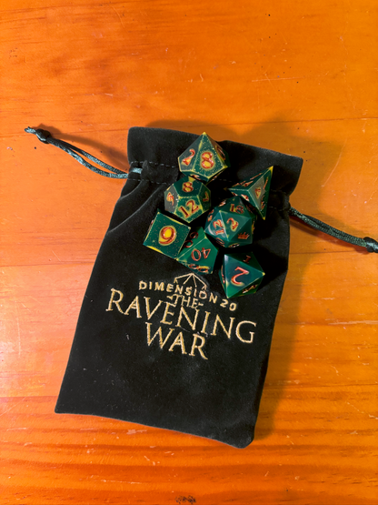 The Ravening War Dice Set SIGNED by Brennan Lee Mulligan