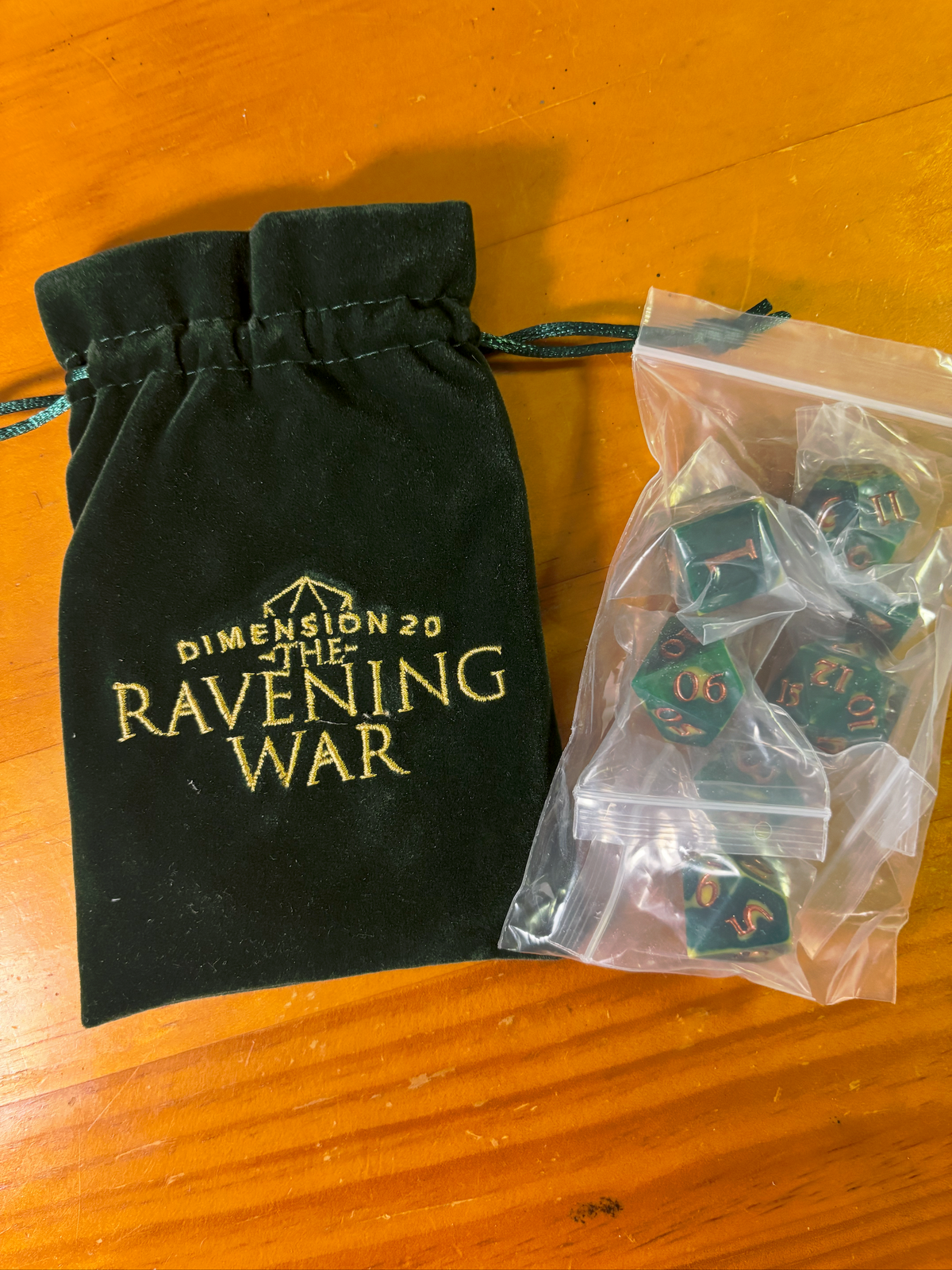 The Ravening War Dice Set SIGNED by Brennan Lee Mulligan