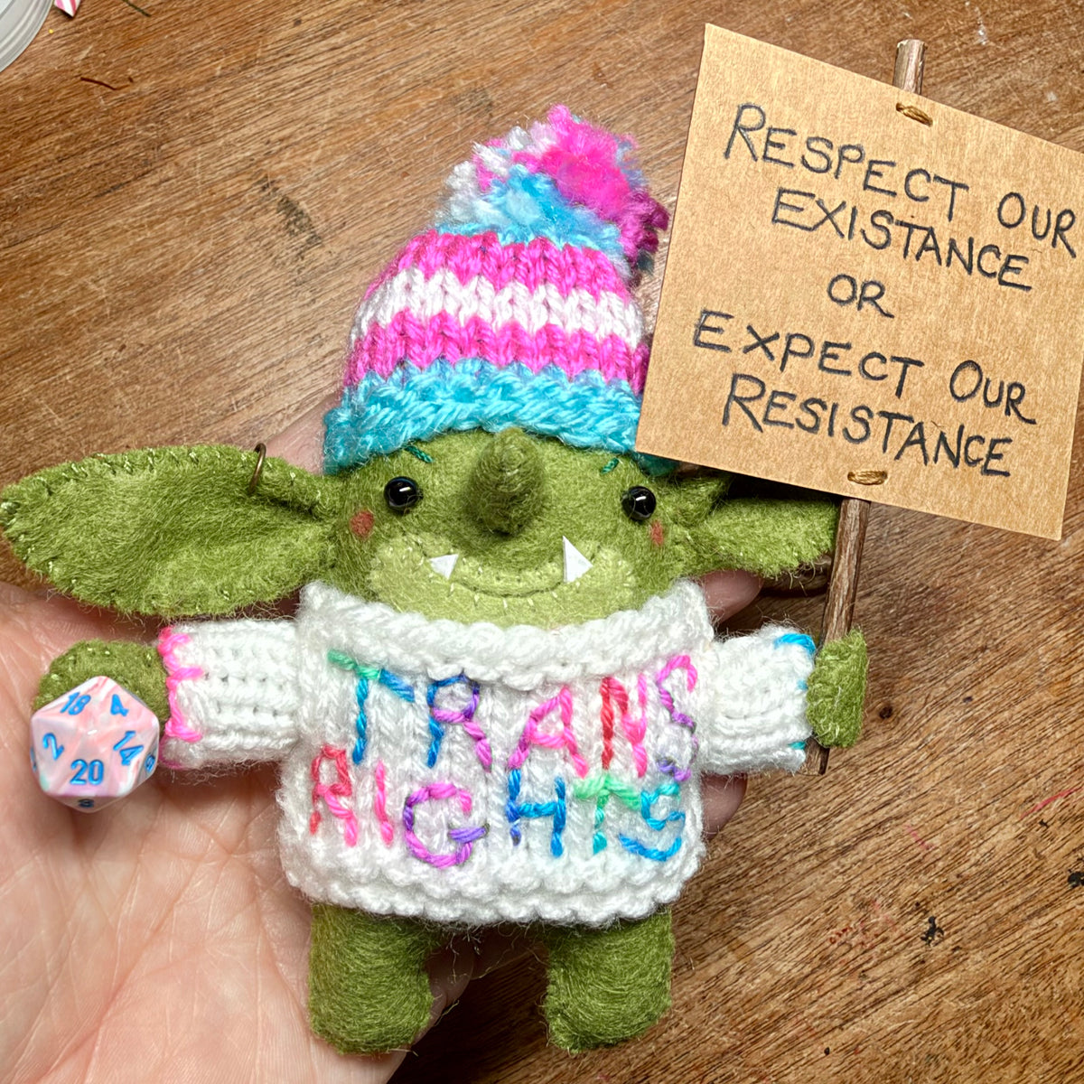 Goblin Activist Plush (White Jumper)
