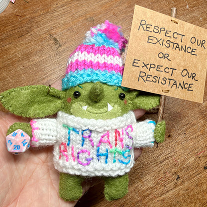 Goblin Activist Plush (White Jumper)