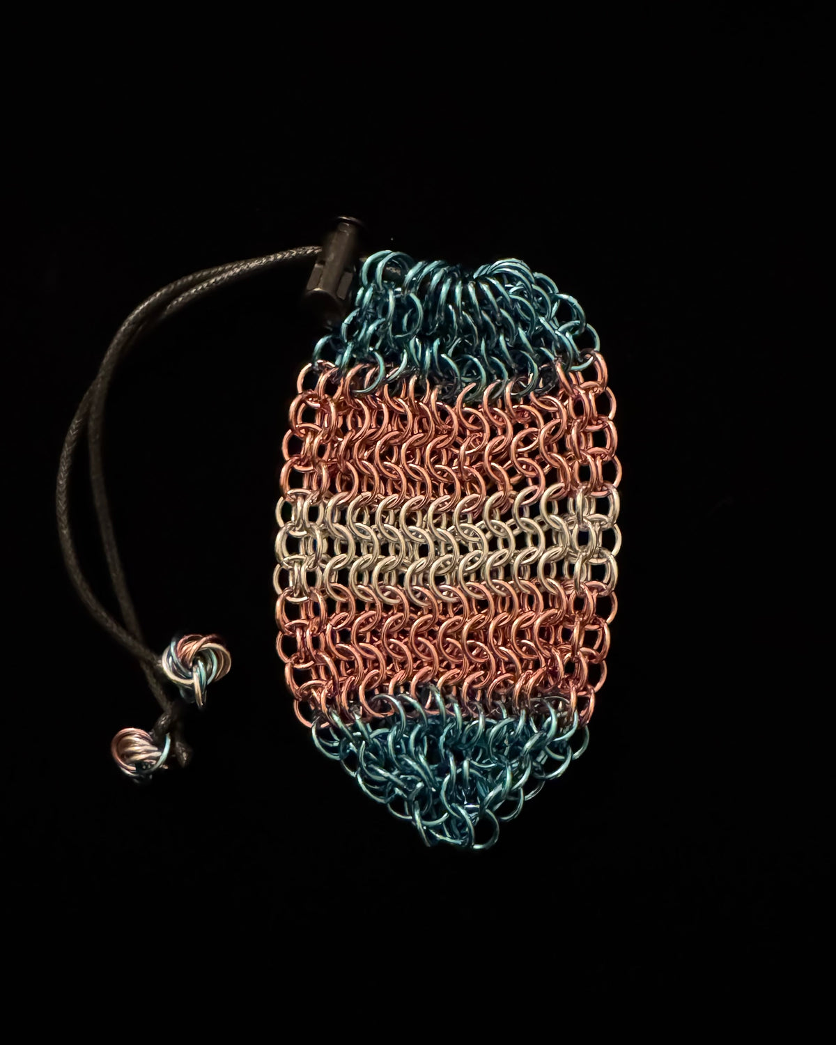 Trans Flag Chainmail Dice Bag