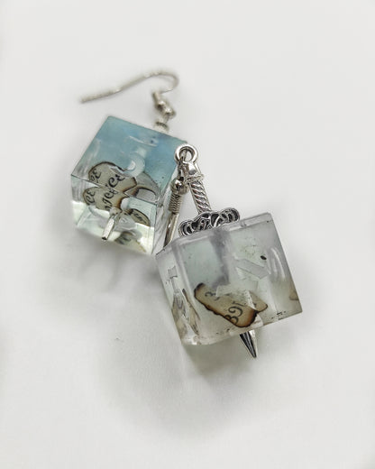 Fuck ICE Roll Dice - D6 earrings