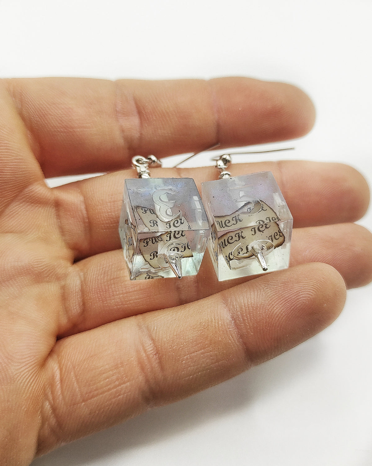 Fuck ICE Roll Dice - D6 earrings