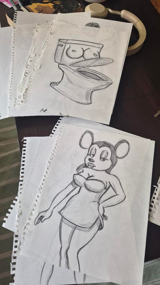 Illustrations from College Humor Sketch - Signed by Kait Thompson