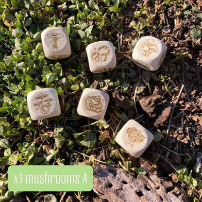 Mushroom Forest - Wood 4d6 + 1d12 Dice Set