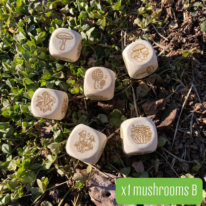 Mushroom Forest - Wood 4d6 + 1d12 Dice Set