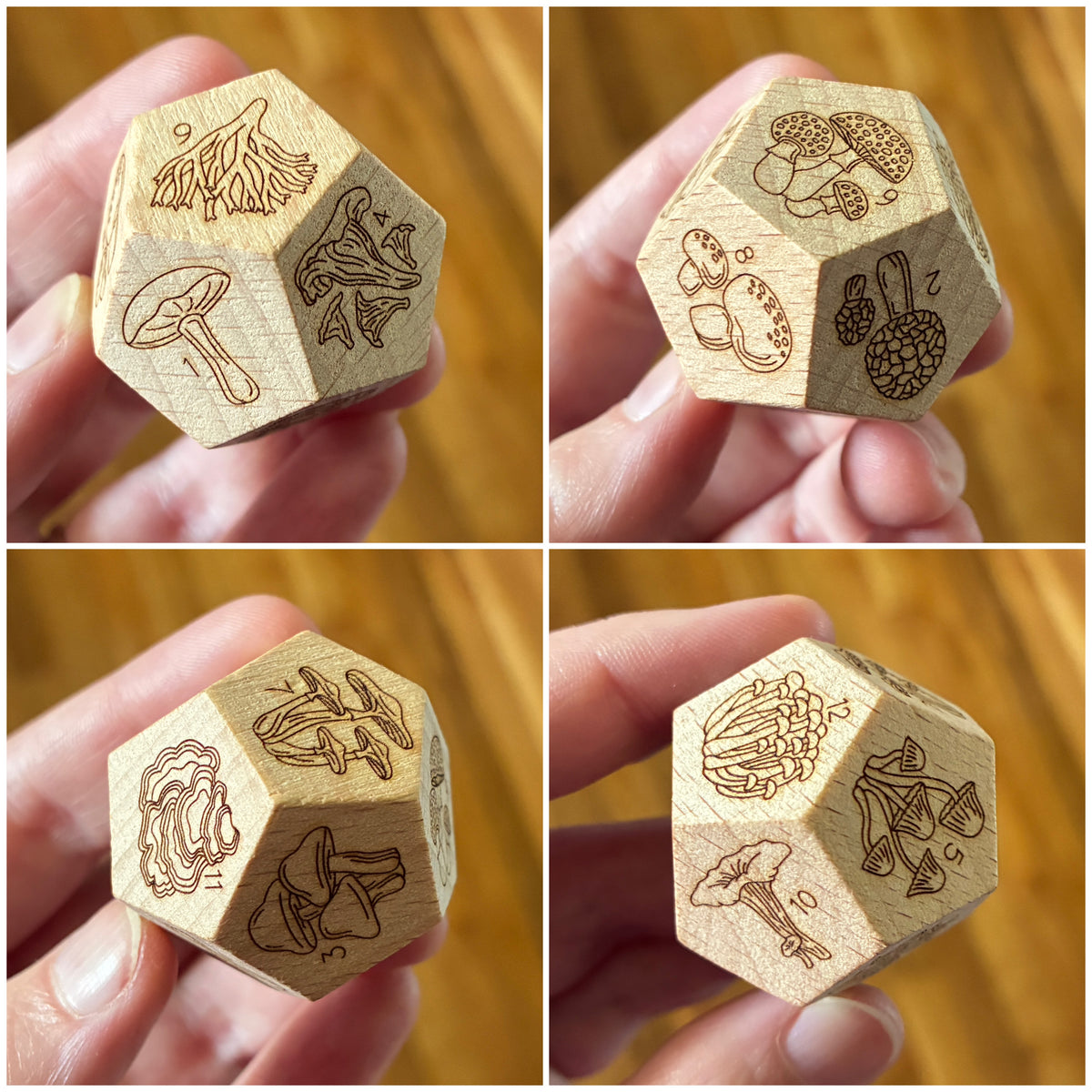 Mushroom Forest - Wood 4d6 + 1d12 Dice Set