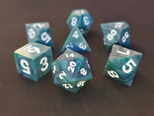 Not Quite Malachite  - 7-Piece Dice Set