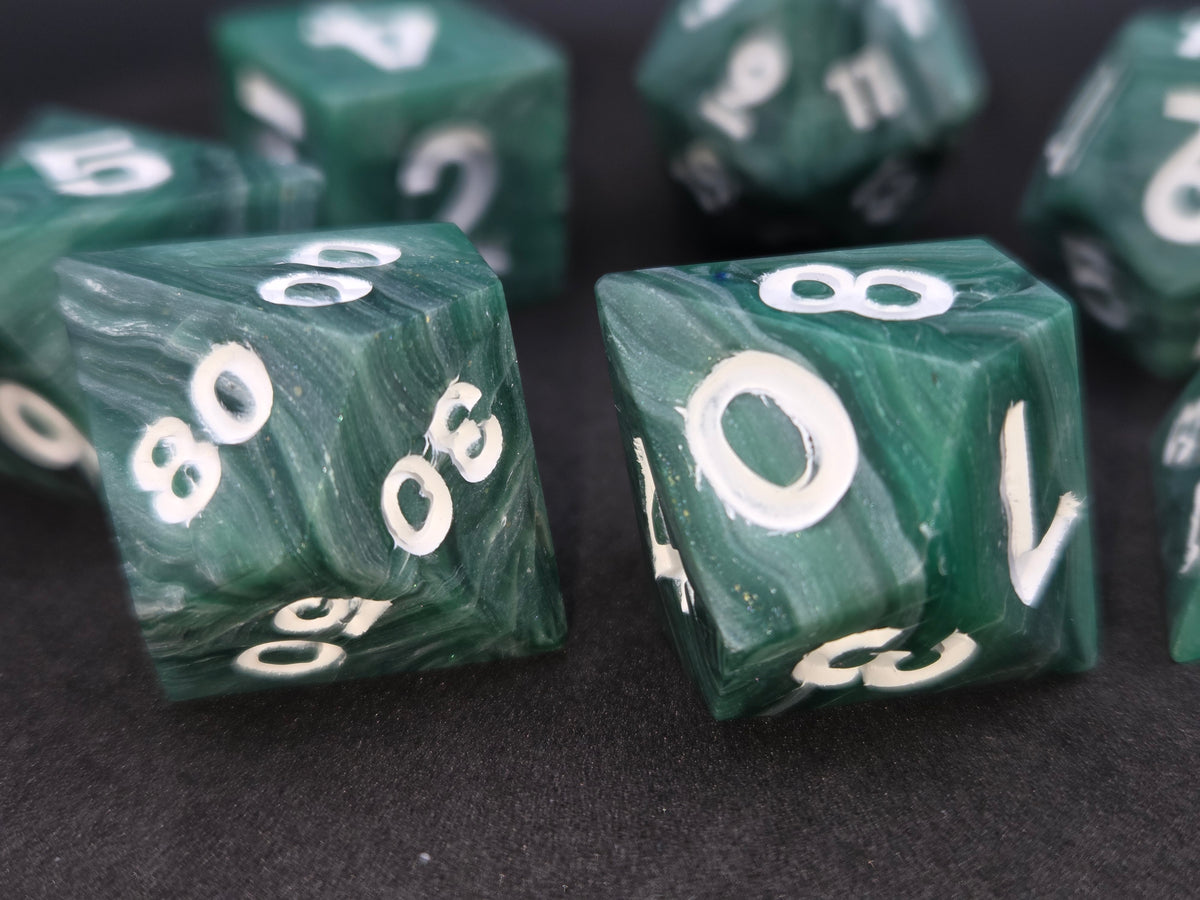 Not Quite Malachite  - 7-Piece Dice Set
