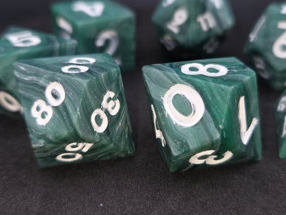 Not Quite Malachite  - 7-Piece Dice Set