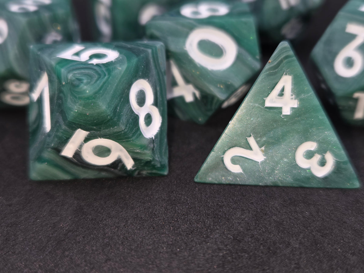 Not Quite Malachite  - 7-Piece Dice Set