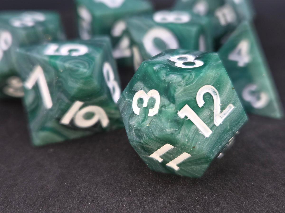 Not Quite Malachite  - 7-Piece Dice Set