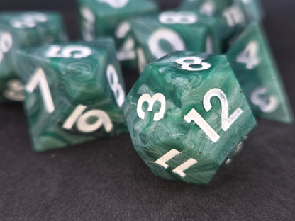 Not Quite Malachite  - 7-Piece Dice Set