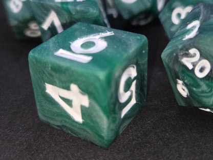 Not Quite Malachite  - 7-Piece Dice Set