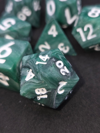Not Quite Malachite  - 7-Piece Dice Set