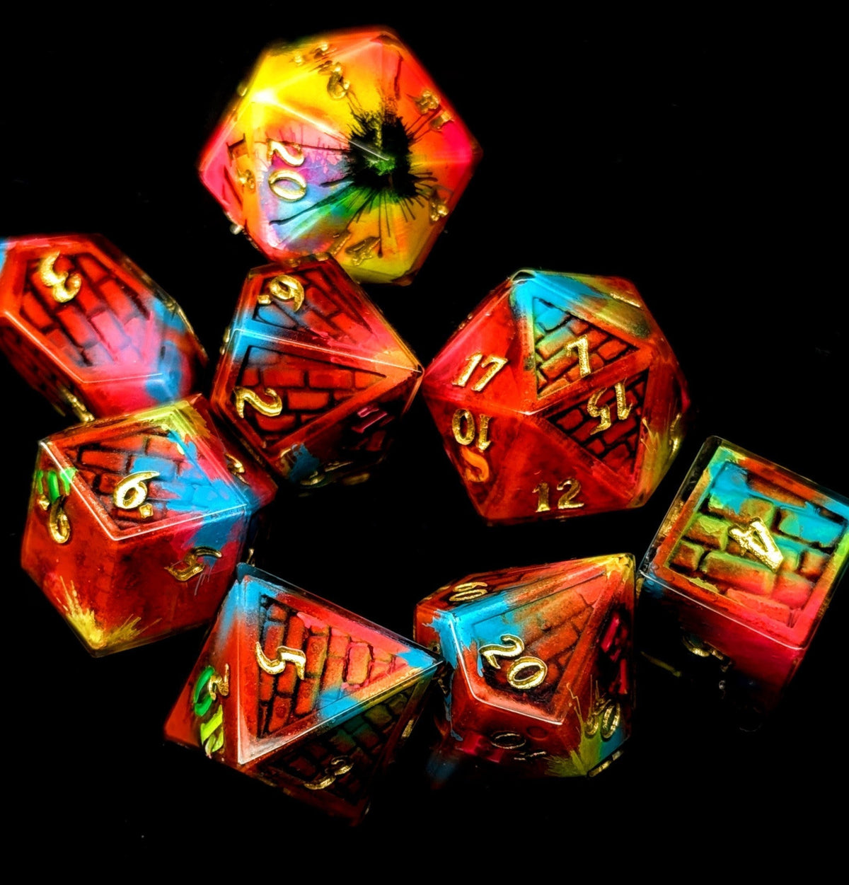 The Resistance - 8-Piece Dice Set + Display