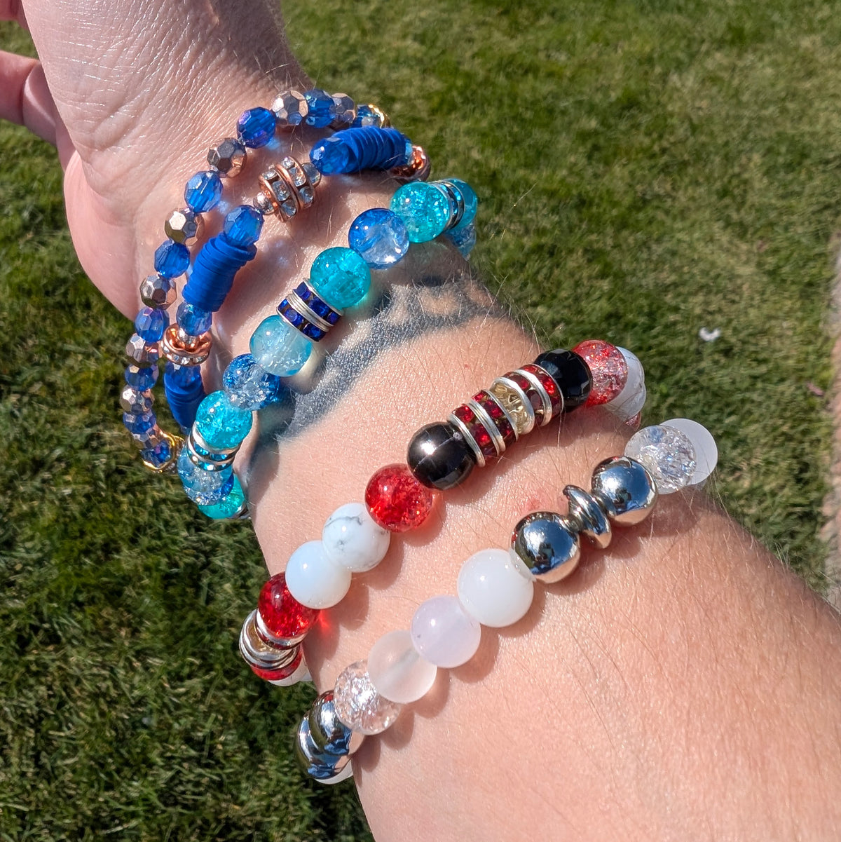 Crystal Bead Stretchy Bracelets