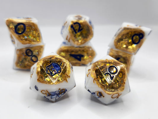 Porcelain as Fragile as an Oligarch's Ego - 8-Piece Dice Set