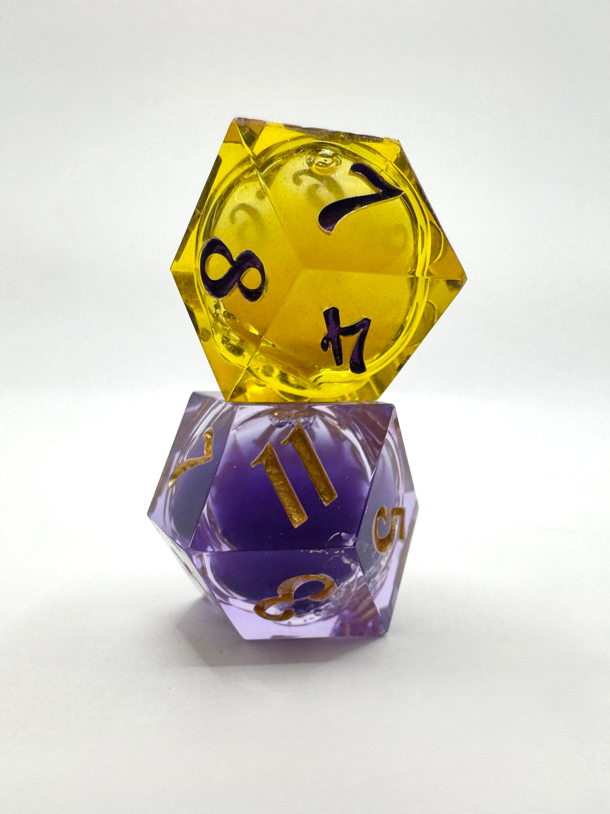 Purple & Gold Liquid Core 2D12 Daggerheart Dice Set