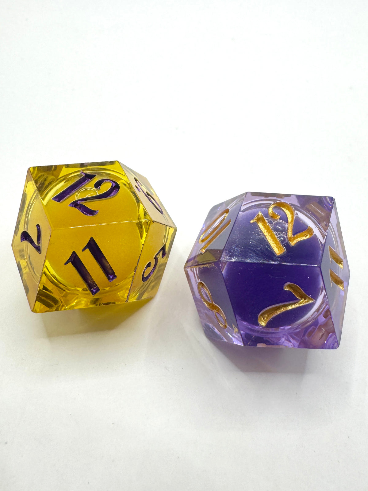 Purple & Gold Liquid Core 2D12 Daggerheart Dice Set