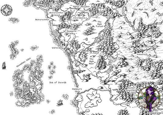 Sword Coast Map Print by Deven Rue