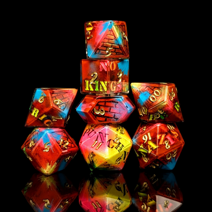 The Resistance - 8-Piece Dice Set + Display