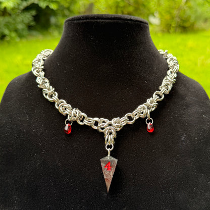 Vampiric Touch - Chainmail Dice Necklace