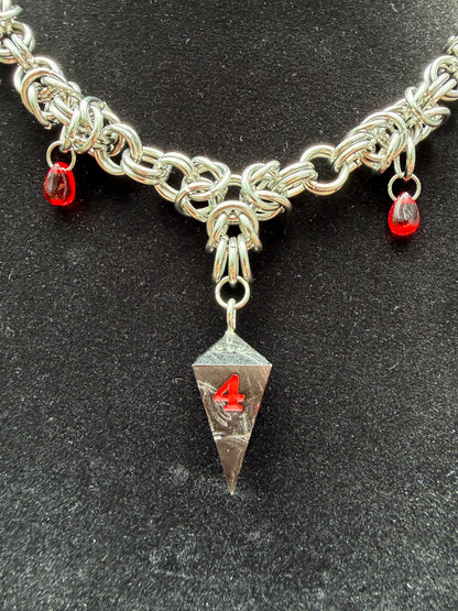 Vampiric Touch - Chainmail Dice Necklace