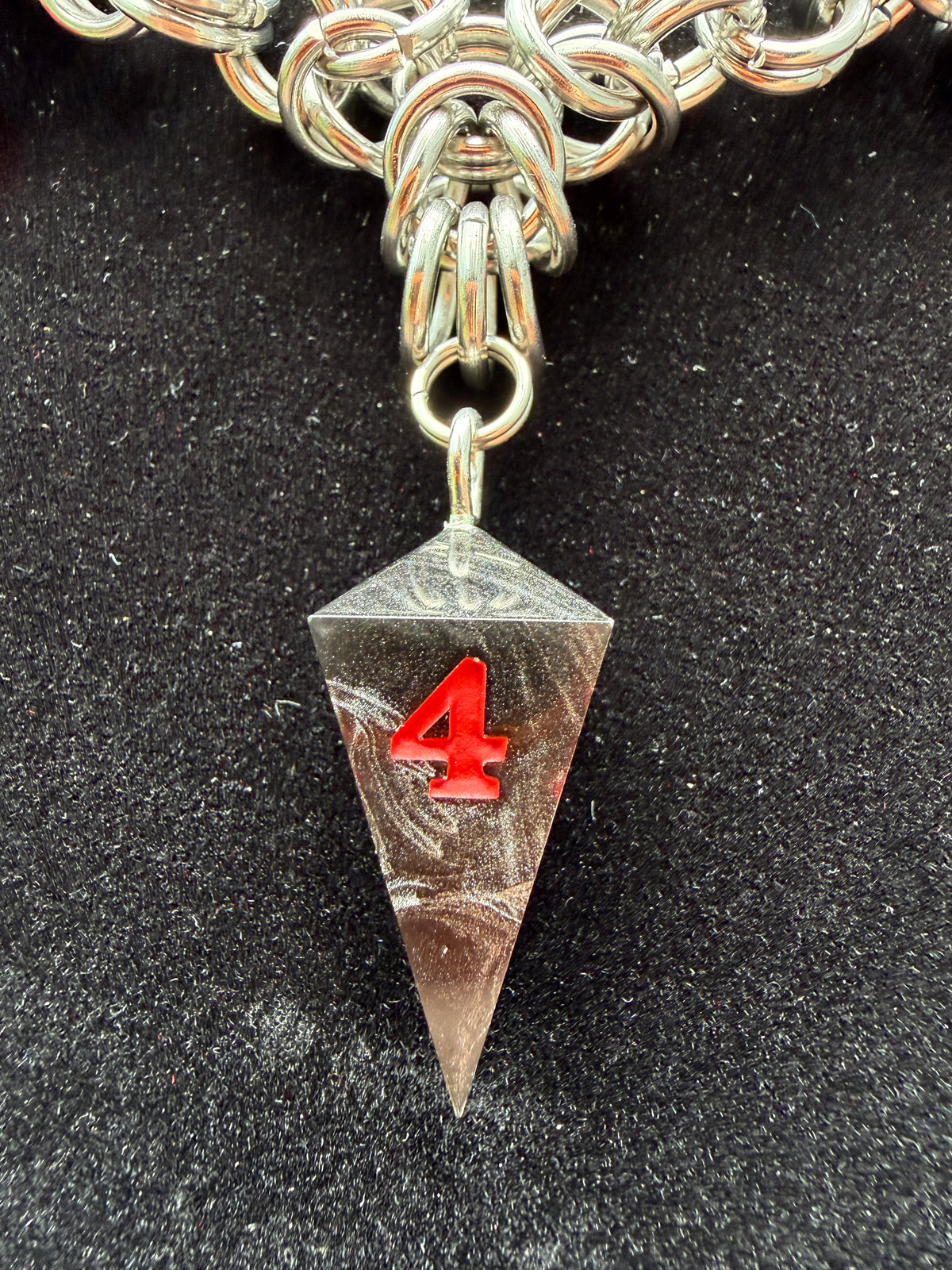 Vampiric Touch - Chainmail Dice Necklace