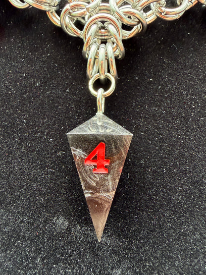 Vampiric Touch - Chainmail Dice Necklace