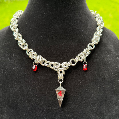 Vampiric Touch - Chainmail Dice Necklace