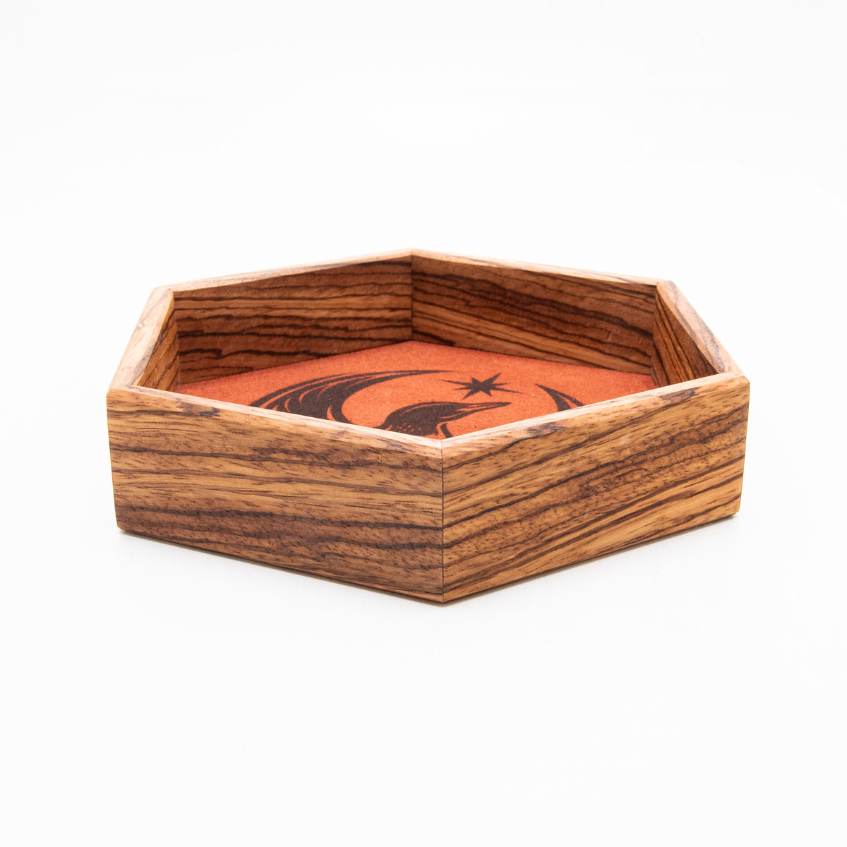 Zebra Wood Rebel Loon Hex Tray