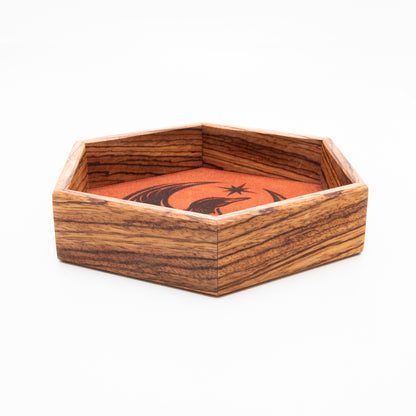 Zebra Wood Rebel Loon Hex Tray