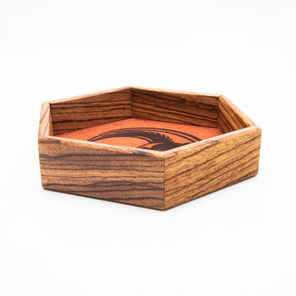 Zebra Wood Rebel Loon Hex Tray