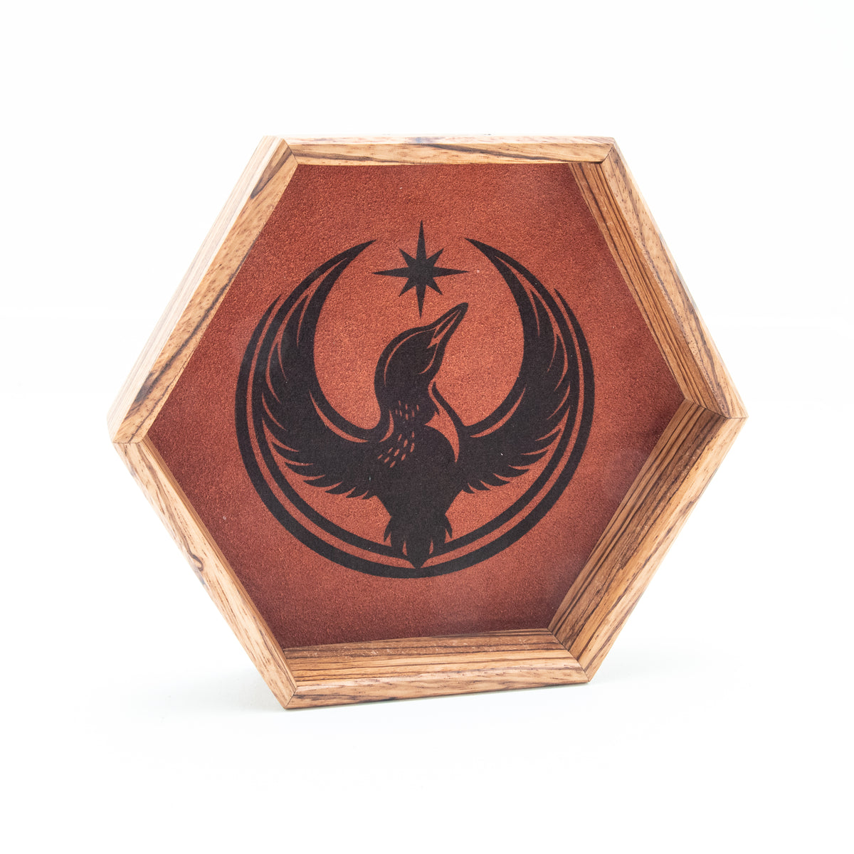 Zebra Wood Rebel Loon Hex Tray