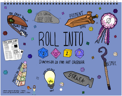 Unofficial 2027 Dimension20 Fanart Calendar (Listing #1)