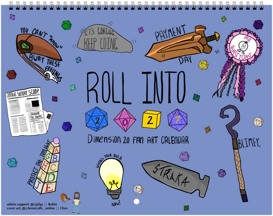 Unofficial 2027 Dimension20 Fanart Calendar (Listing #1)