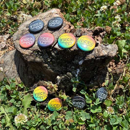 FUCK ICE Knuckle Tat Button Set