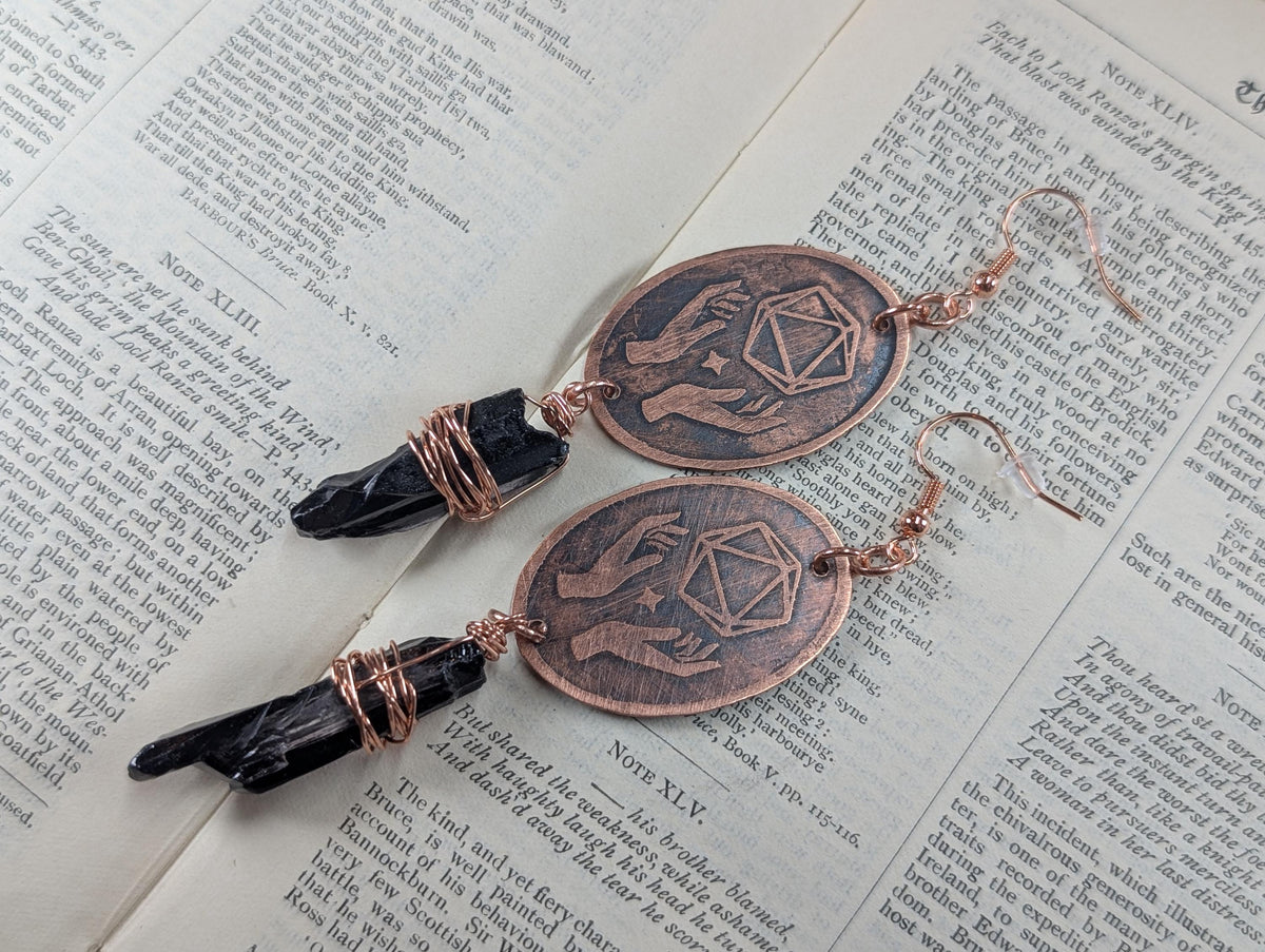 The Summoning - Copper Earrings D20