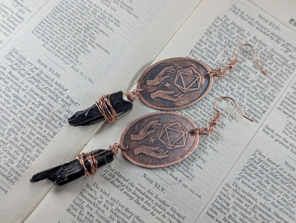 The Summoning - Copper Earrings D20