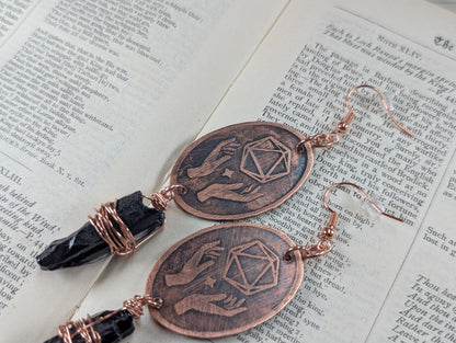 The Summoning - Copper Earrings D20