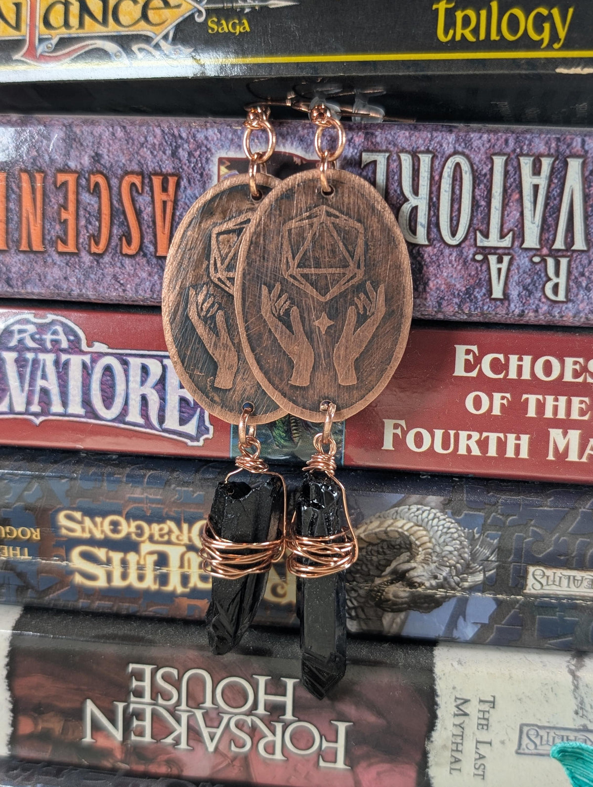 The Summoning - Copper Earrings D20