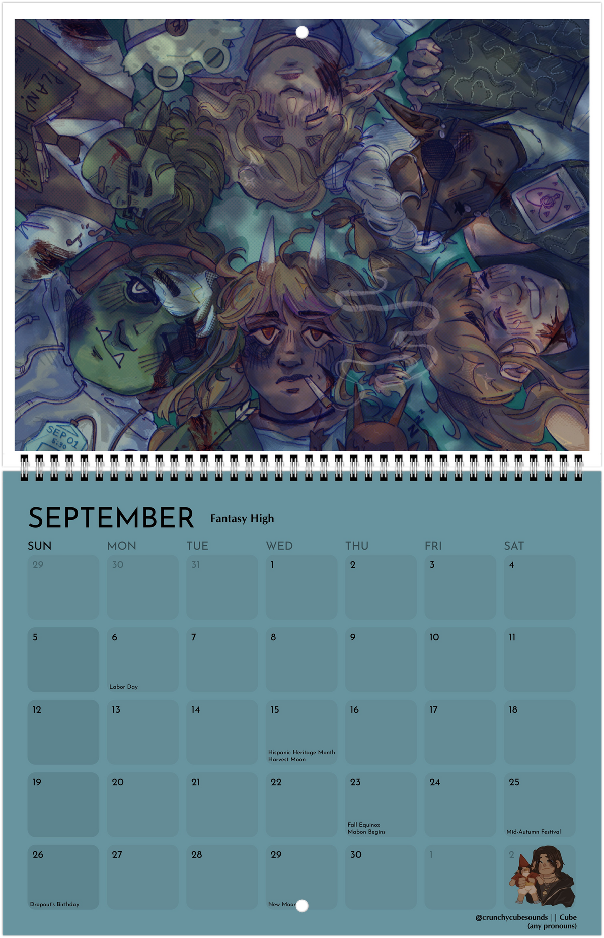 Unofficial 2027 Dimension20 Fanart Calendar (Listing #1)