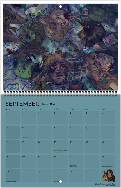 Unofficial 2027 Dimension20 Fanart Calendar (Listing #1)