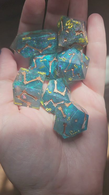Blue Wave Constellation - 7-Piece Dice Set