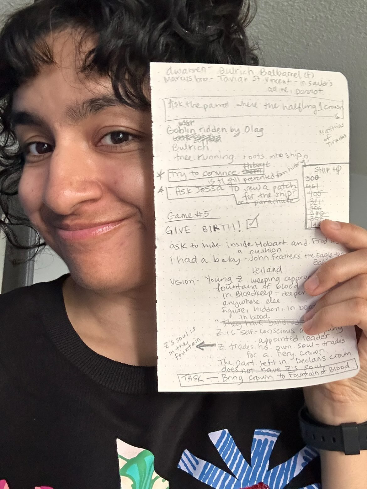 A Page From Rekha Shankar Escape from the Bloodkeep Notebook