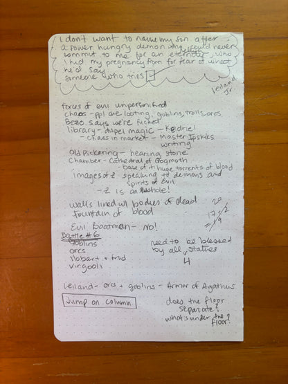 A Page From Rekha Shankar Escape from the Bloodkeep Notebook