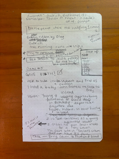 A Page From Rekha Shankar Escape from the Bloodkeep Notebook